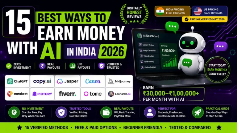 earn money with AI in India 2026 — 15 tools compared