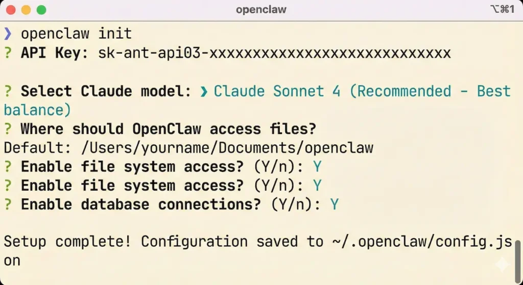 Part 3 Configuring OpenClaw Step 1 Initialize Configuration