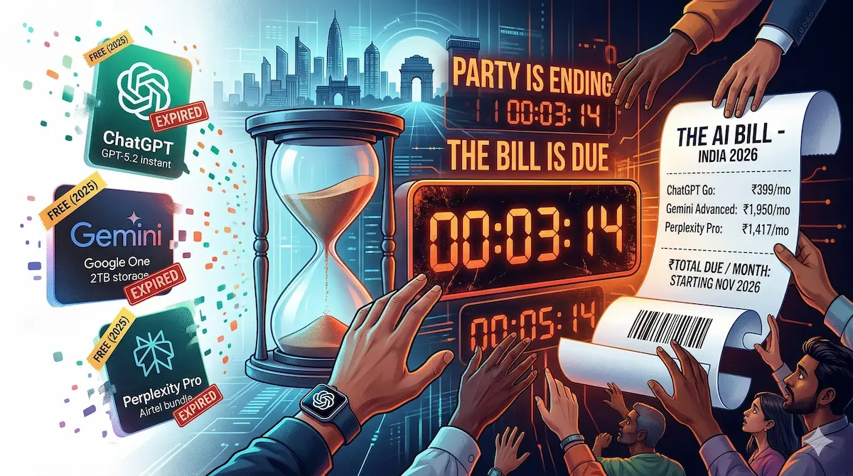Every Free AI Tool India Got in 2025 Is About to Expire — Here’s the Bill