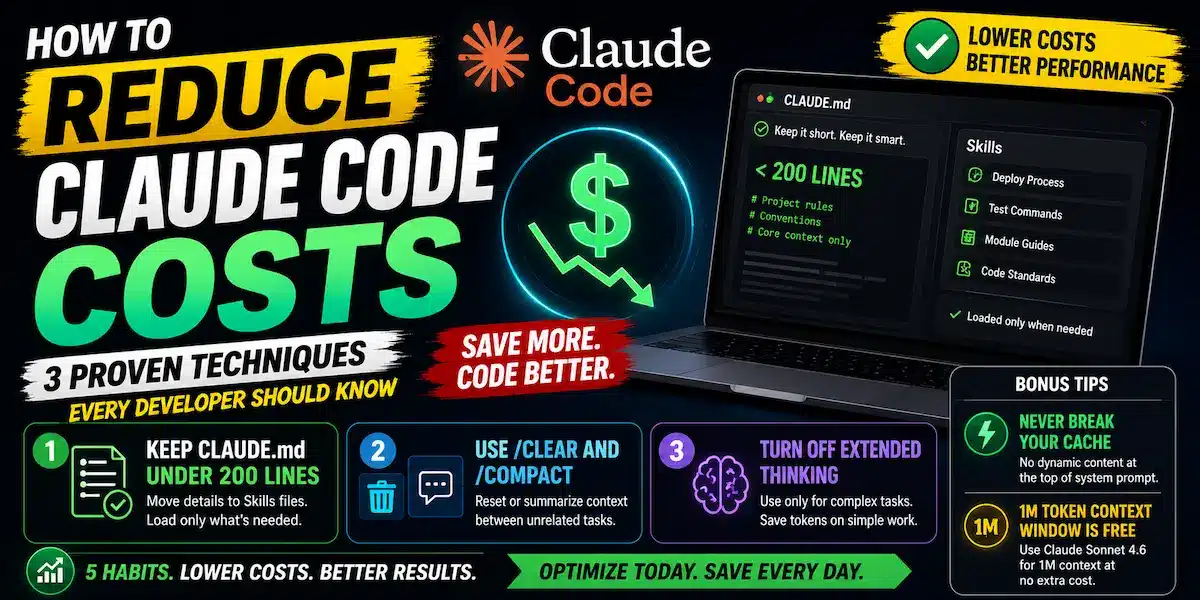 How to Reduce Claude Code Costs: 3 Techniques Every Developer Should Know