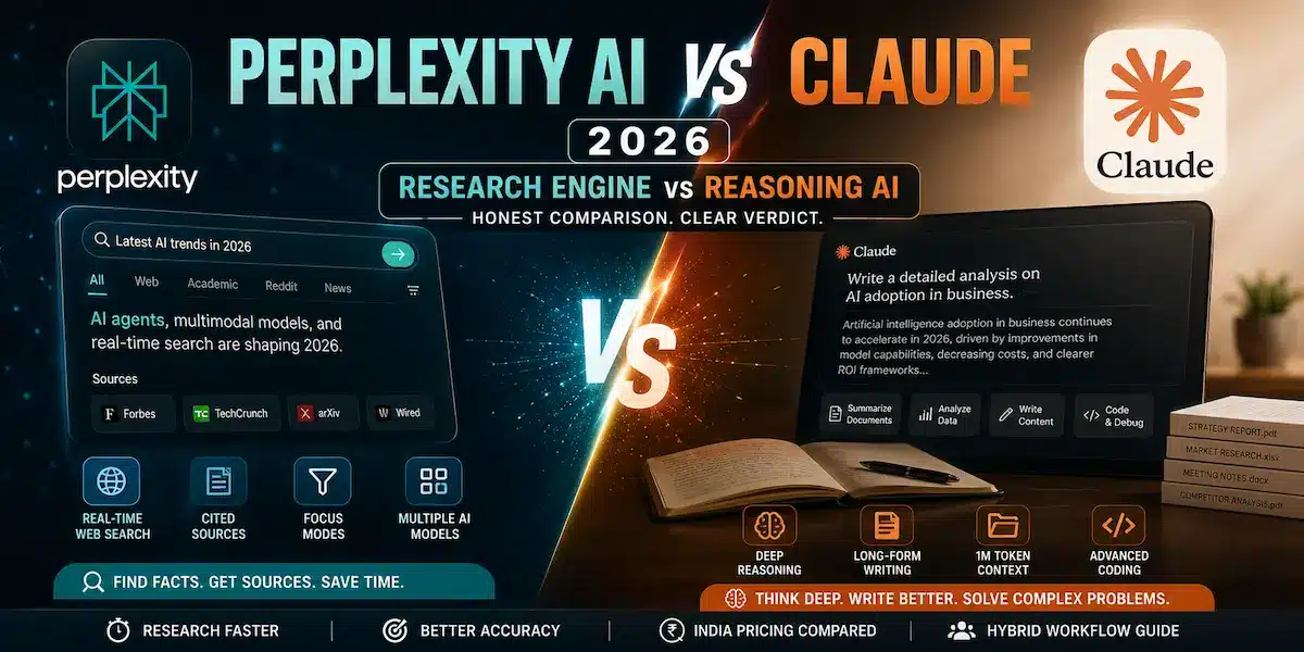Perplexity AI vs Claude 2026 — Honest Comparison (Research vs Reasoning)