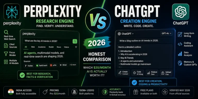 perplexity ai vs chatgpt 2026 — comparison of features, pricing and use cases