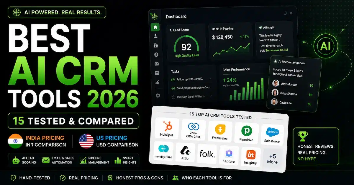 best ai crm tools 2026 — tested and compared with india pricing