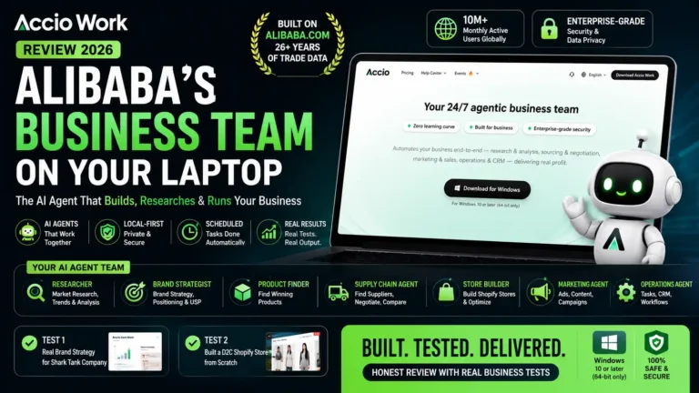 Accio Work AI agent review 2026 — Alibaba's business automation tool tested