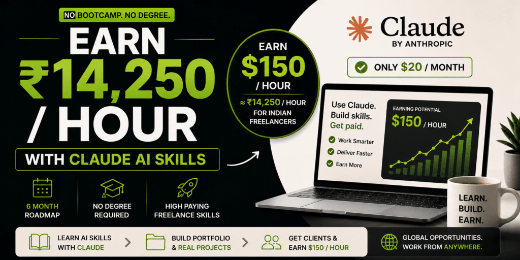 earn with claude ai skills 2026 — ₹14250 per hour freelance roadmap India