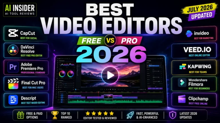 Top 10 Video Editing Tools 2026: Free & Paid, Ranked Description: The best video editing tools 2026 has to offer — CapCut, DaVinci Resolve, Premiere Pro, Descript and more, with free-tier options, pricing, and real user reviews. Slug: top-10-video-editing-tools-2026 Focus keyword: best video editing software Note: I've corrected the AI tools file's title tag, which still had "(July)" in it from before we talked about dropping the month — want me to update that file to match, or are you setting these fields directly in WordPress/Yoast now?